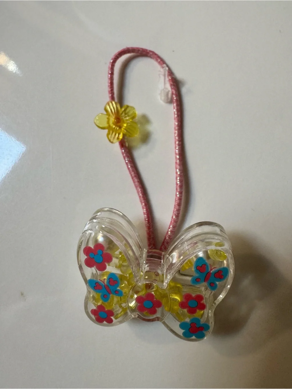 Tokyo DisneySea Ariel Pink Bow, Teal Heart & tinker bell Butterfly Hair Tie Set